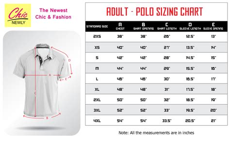 vansport polo size chart
